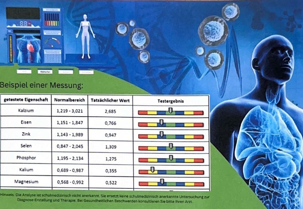 Bio Scan Vitalstoffanalyse Gerät