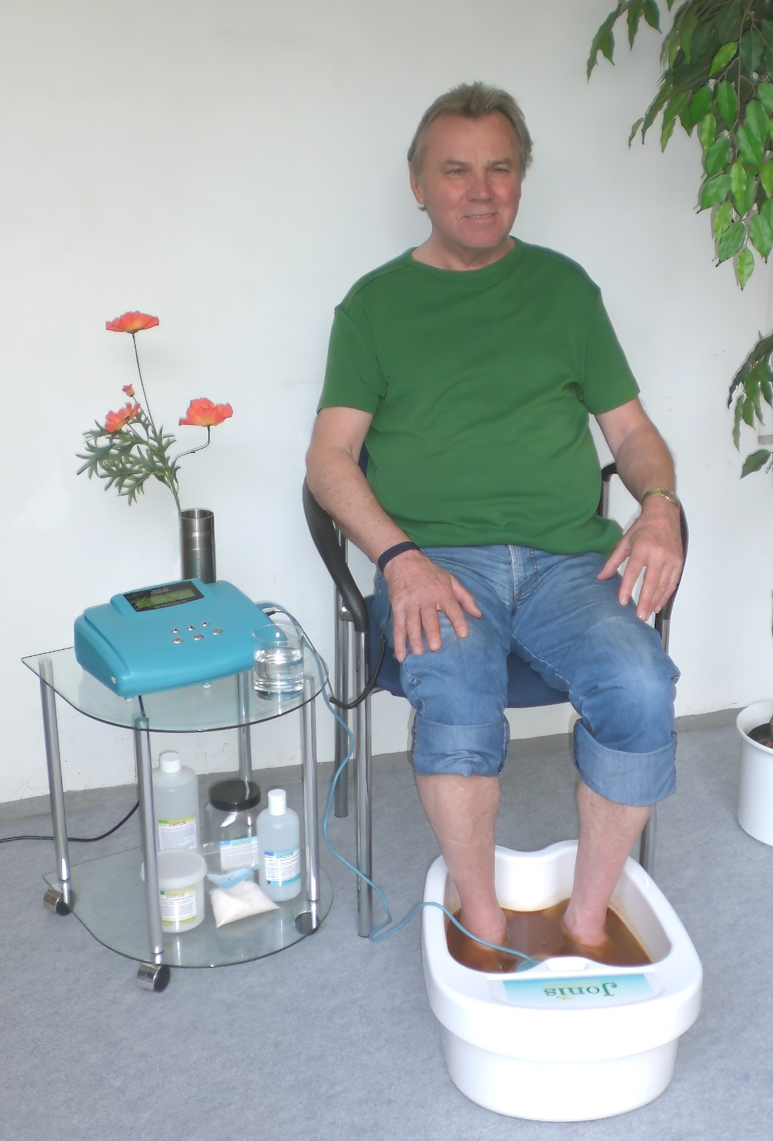 Detox-Fussentgiftungsbad in der Praxis mit Anwendungssituation